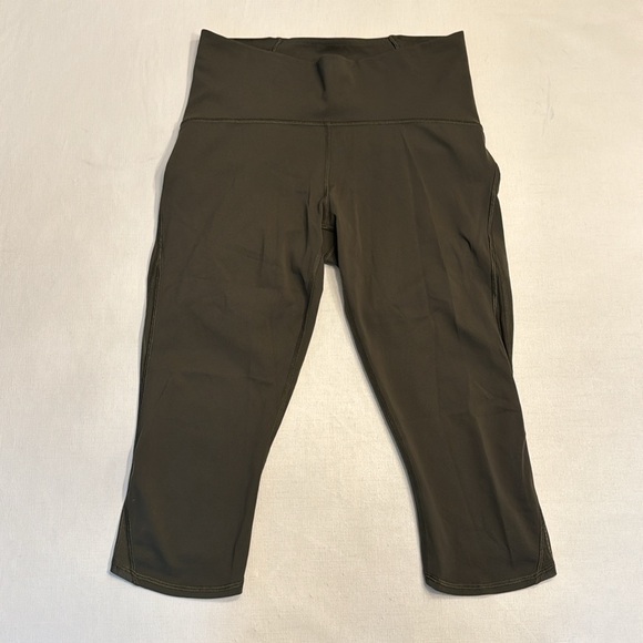 5. Lululemon Train Times Crop 17" Dark Olive - Picture 4 of 6